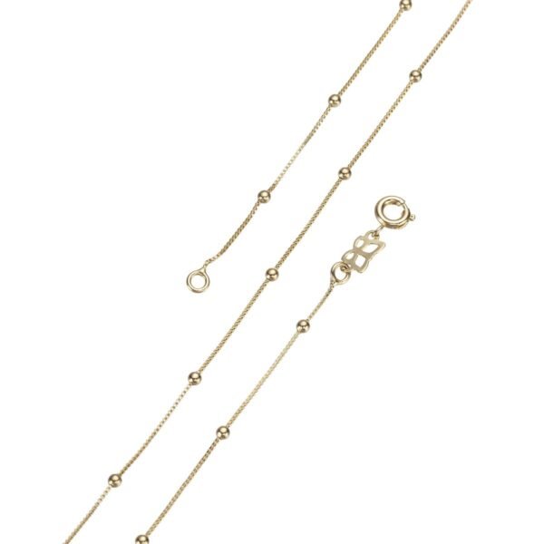 14K Gold Filled Box Satellite Necklace, Dainty 2.5mm Finished Box Chain, 18 Inches Necklace w/ Spring Ring | CN-232