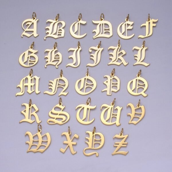 14k Gold Filled Old English Font Initial Letters Pendant Charm Wholesale Jewelry Supplies A677~A689