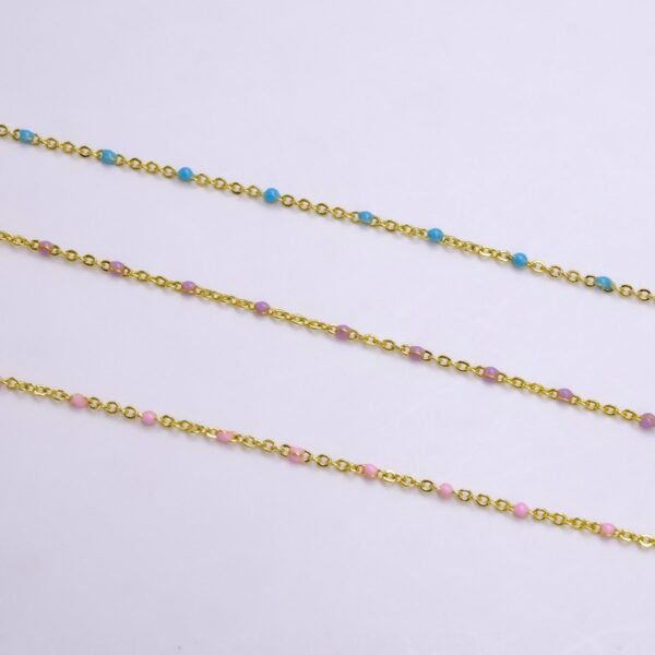 Dainty 16k Gold Filled Satellite Enamel Chain By the Yard Wholesale Unfinished Chain by Yard for Bracelet Necklace Minimalist Jewelry | ROLL-1391 ROLL-1392 ROLL-1393 ROLL-1408